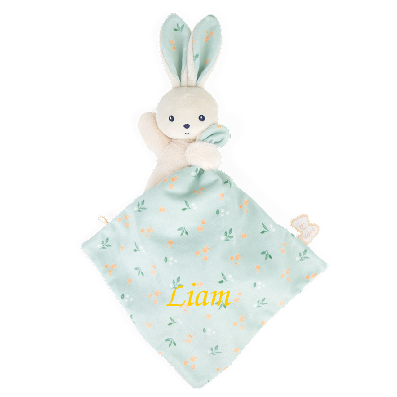  - carré douceur - comforter rabbit green 17 cm 